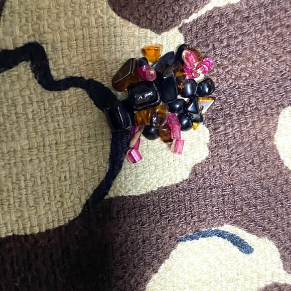 Chicos Womens Floral Embellished Jacket Statement knit Brown Pink spring large - Picture 5 of 11